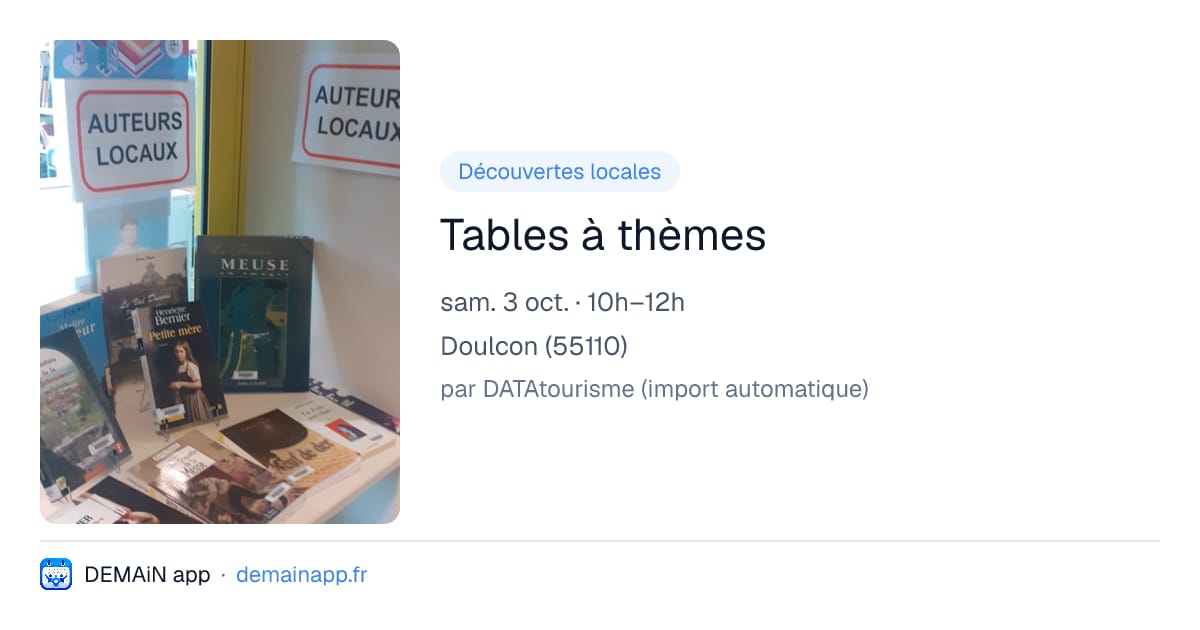 Tables à thèmes — Doulcon