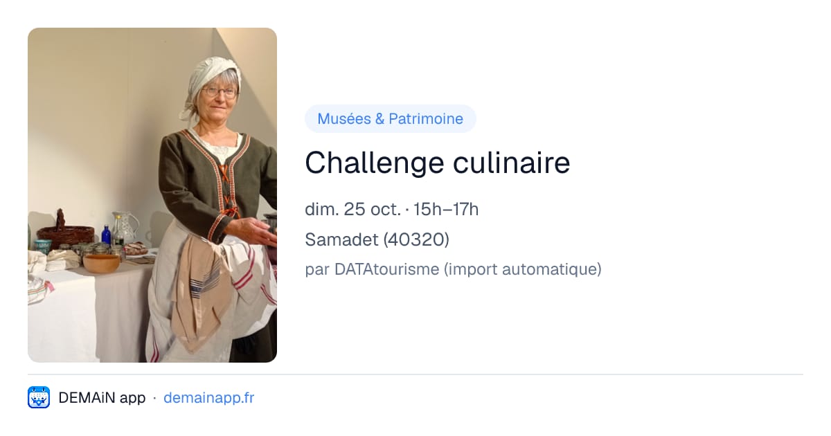 Challenge culinaire — Samadet