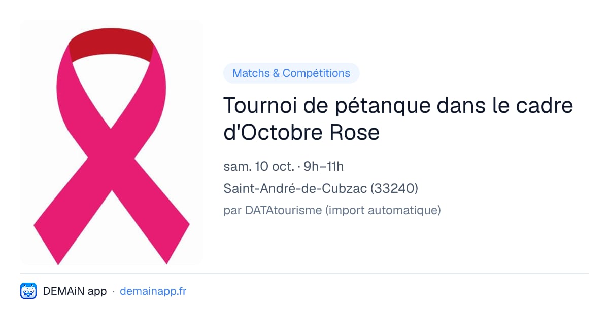 Tournoi de pétanque dans le cadre d'Octobre Rose — Saint-André-de-Cubzac