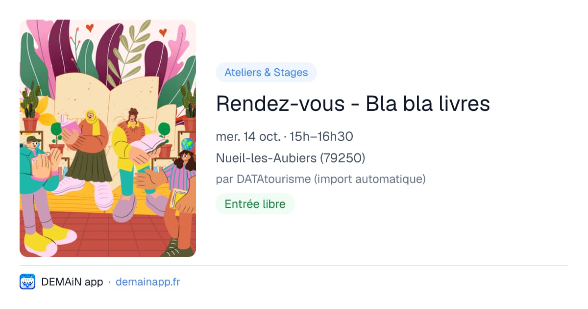 Rendez-vous - Bla bla livres — Nueil-les-Aubiers