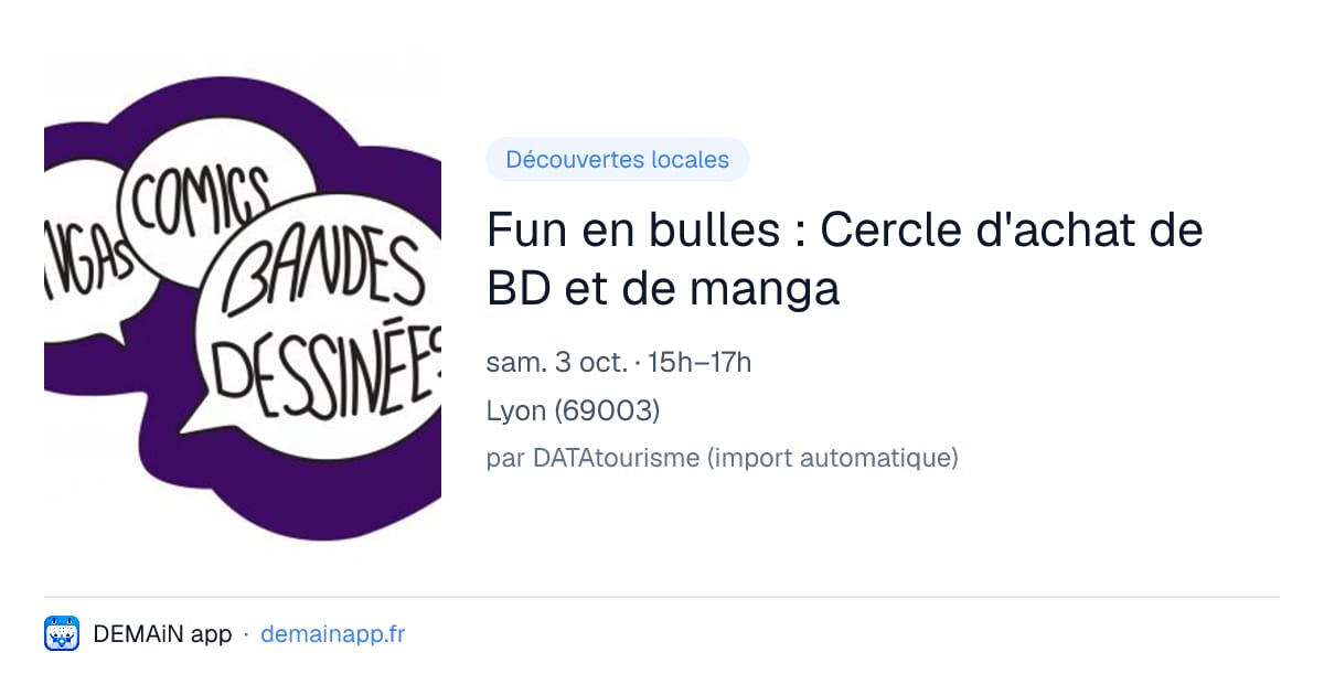 Fun en bulles : Cercle d'achat de BD et de manga — Lyon