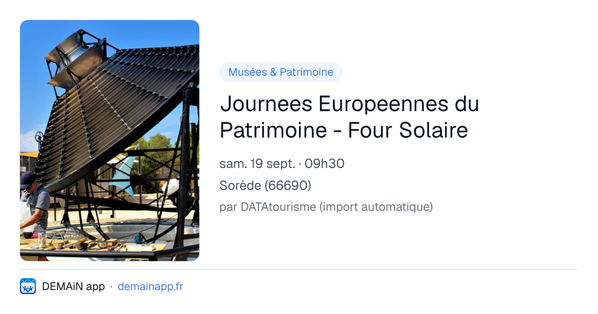Journees Europeennes du Patrimoine - Four Solaire — Sorède