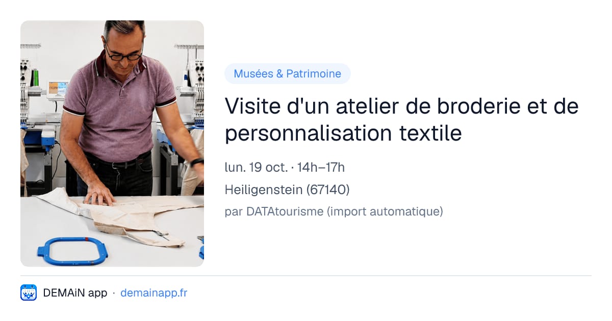 Visite d'un atelier de broderie et de personnalisation textile — Heiligenstein