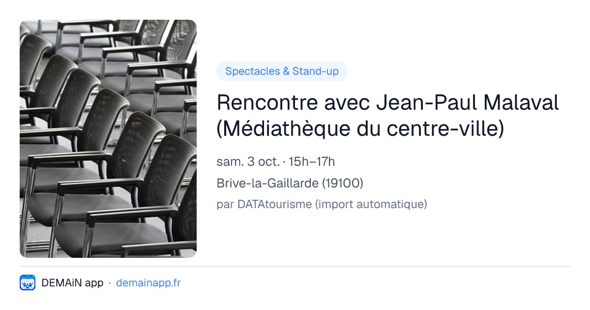 Rencontre avec Jean-Paul Malaval (Médiathèque du centre-ville) — Brive-la-Gaillarde
