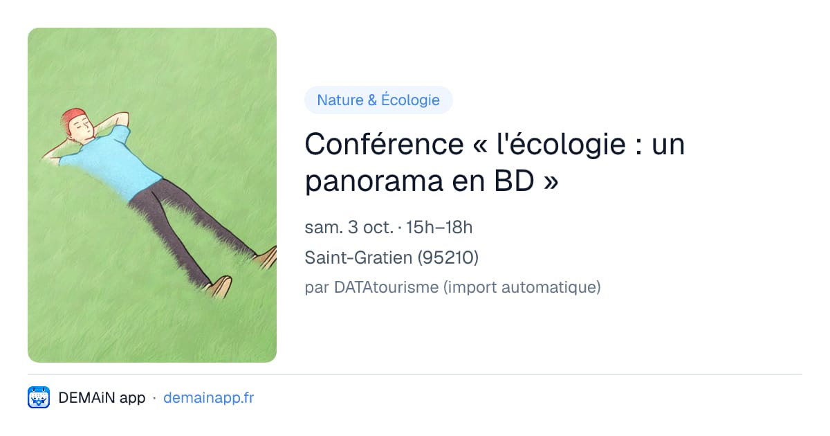 Conférence « l'écologie : un panorama en BD » — Saint-Gratien