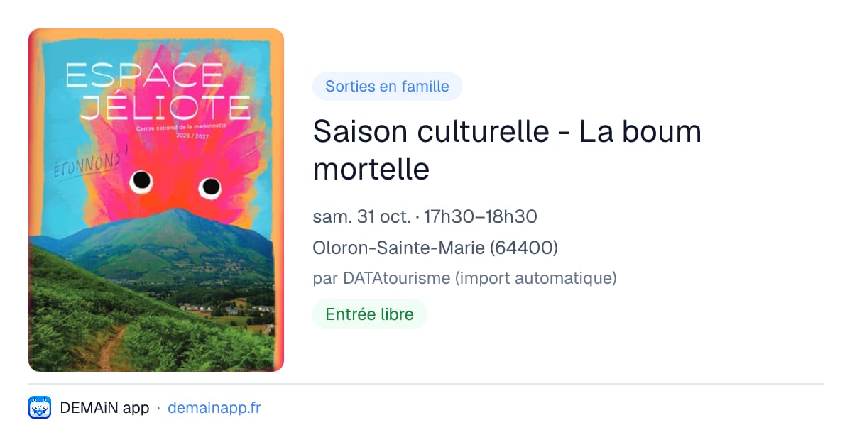 Saison culturelle - La boum mortelle — Oloron-Sainte-Marie