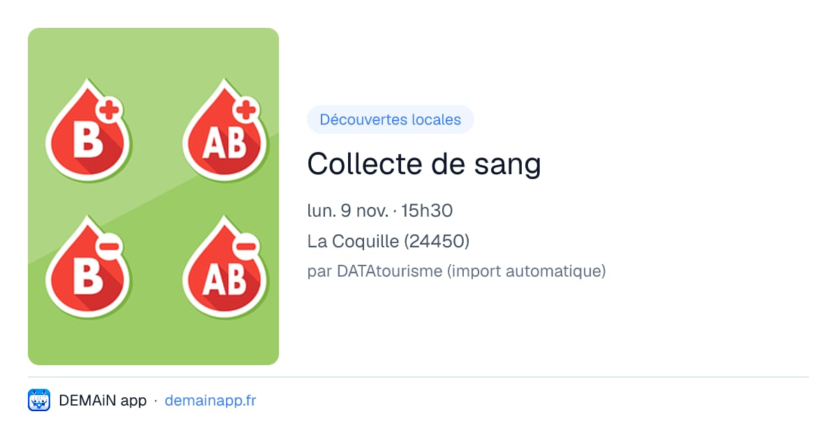 Collecte de sang — La Coquille