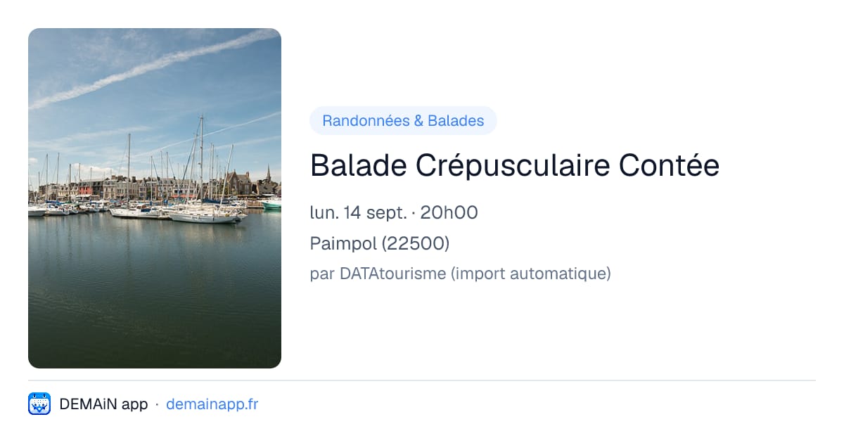 Balade Crépusculaire Contée — Paimpol
