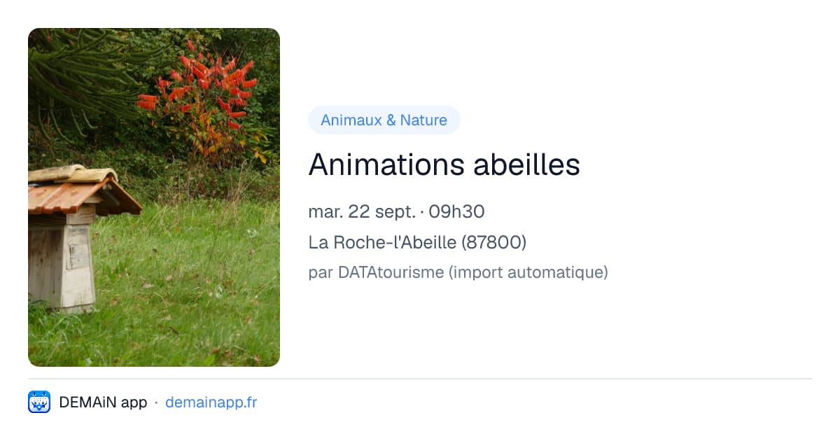 Animations abeilles — La Roche-l'Abeille