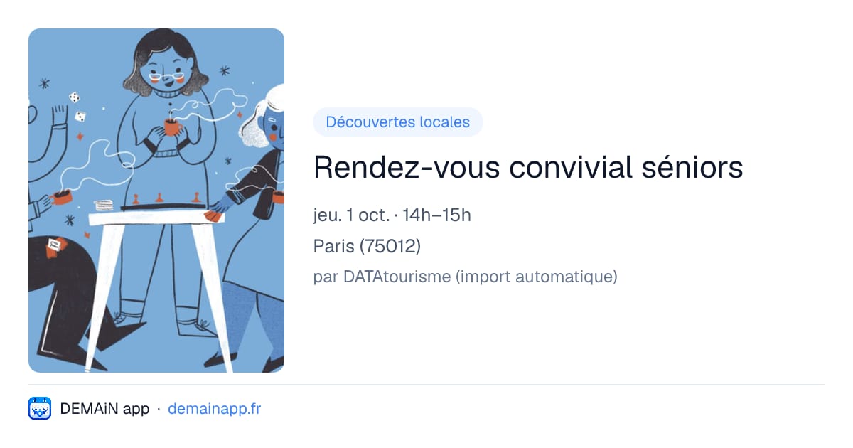 Rendez-vous convivial séniors — Paris