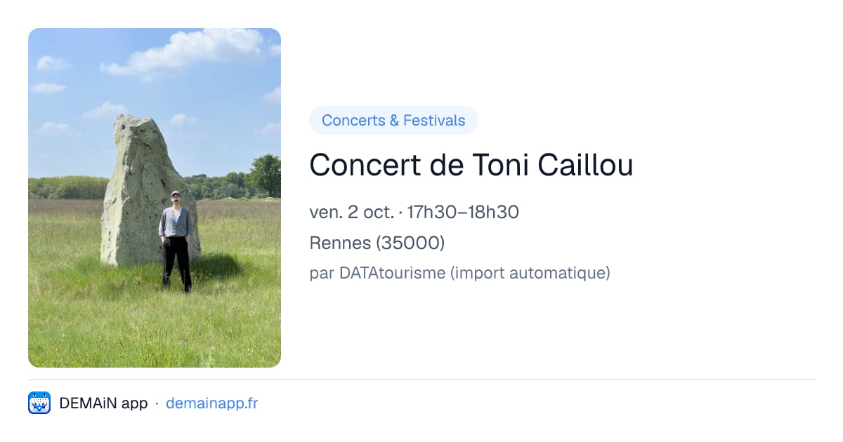 Concert de Toni Caillou — Rennes