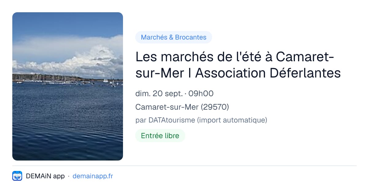 Les marchés de l'été à Camaret-sur-Mer I Association Déferlantes — Camaret-sur-Mer