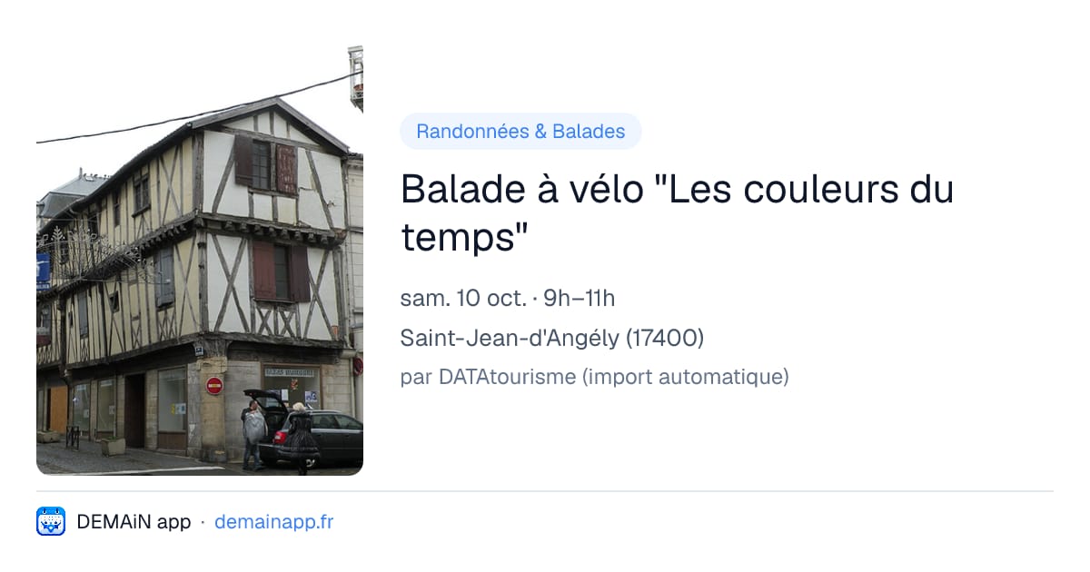 Balade à vélo "Les couleurs du temps" — Saint-Jean-d'Angély
