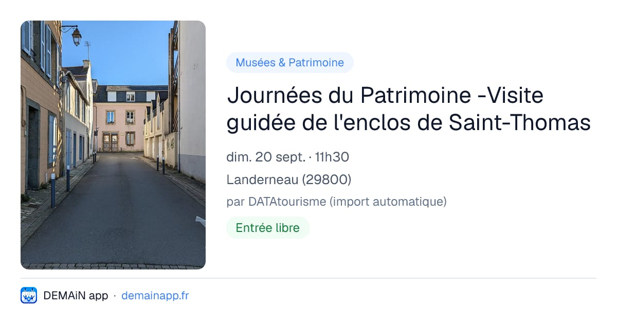 Journées du Patrimoine -Visite guidée de l'enclos de Saint-Thomas — Landerneau