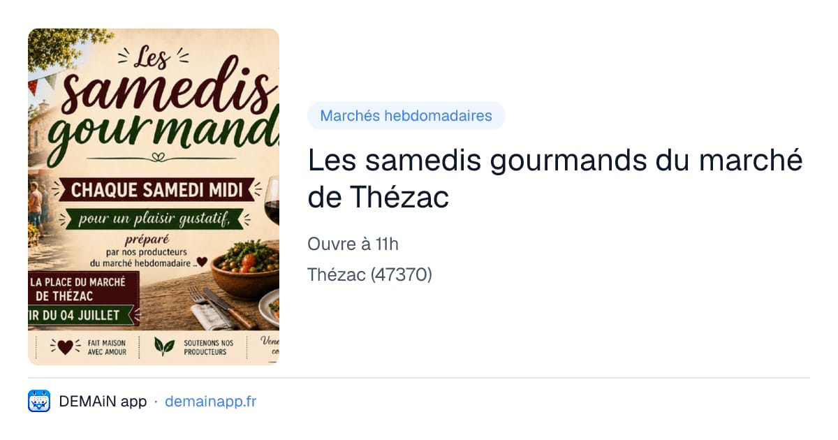 Les samedis gourmands du marché de Thézac — Thézac