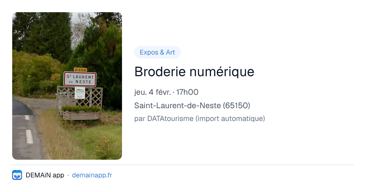 Broderie numérique — Saint-Laurent-de-Neste