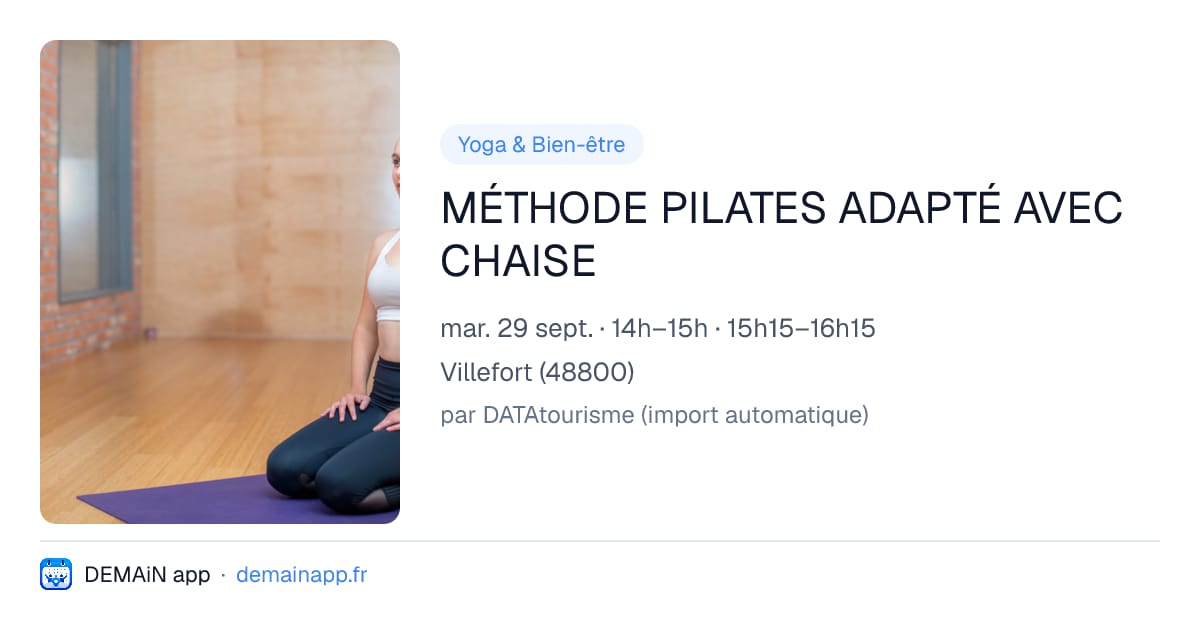 MÉTHODE PILATES ADAPTÉ AVEC CHAISE — Villefort