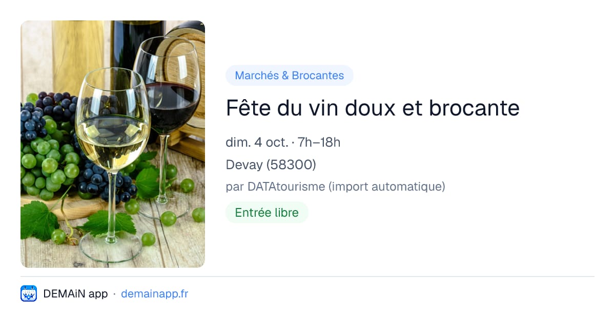 Fête du vin doux et brocante — Devay