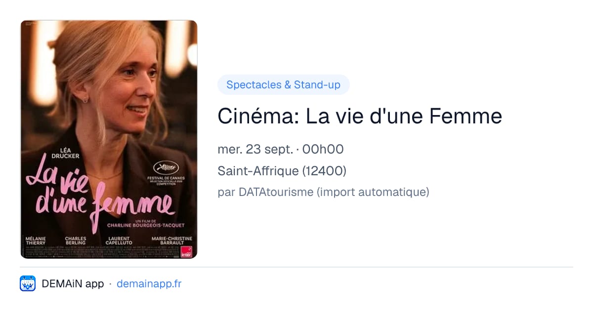 Cinéma: La vie d'une Femme — Saint-Affrique
