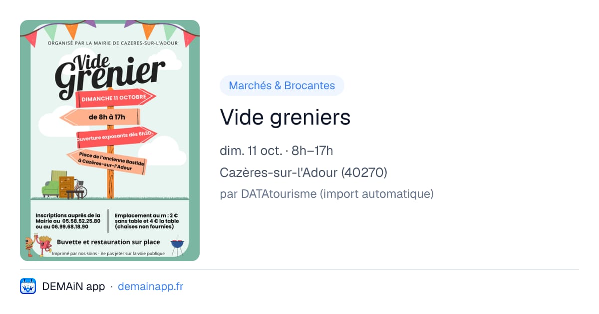 Vide greniers — Cazères-sur-l'Adour