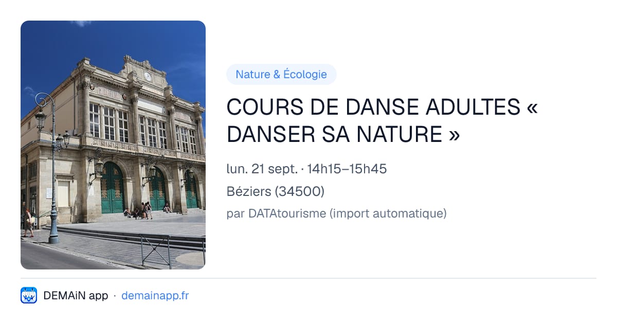 COURS DE DANSE ADULTES « DANSER SA NATURE » — Béziers