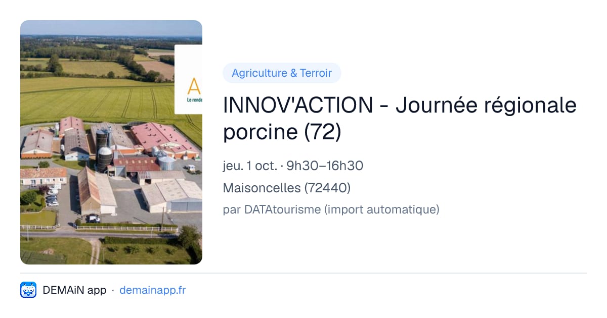 INNOV'ACTION - Journée régionale porcine (72) — Maisoncelles