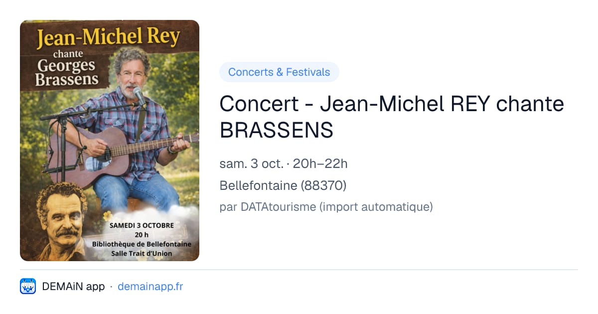 Concert - Jean-Michel REY chante BRASSENS — Bellefontaine