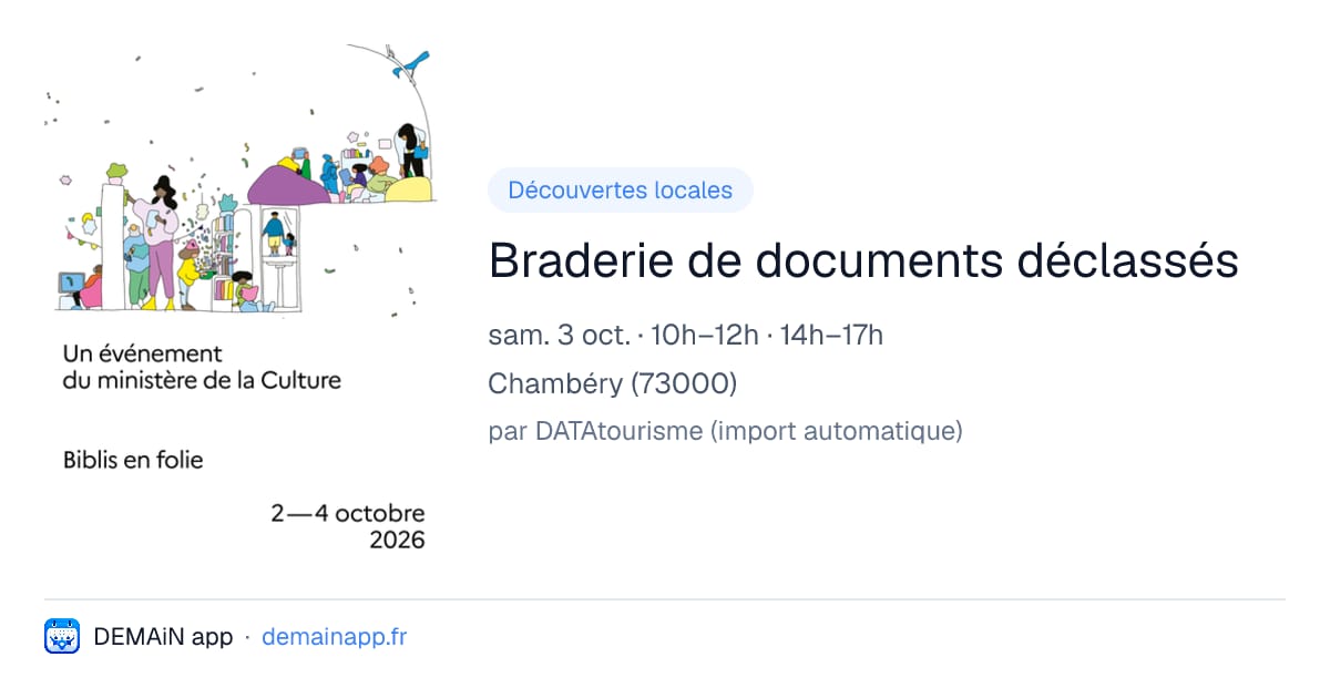 Braderie de documents déclassés — Chambéry