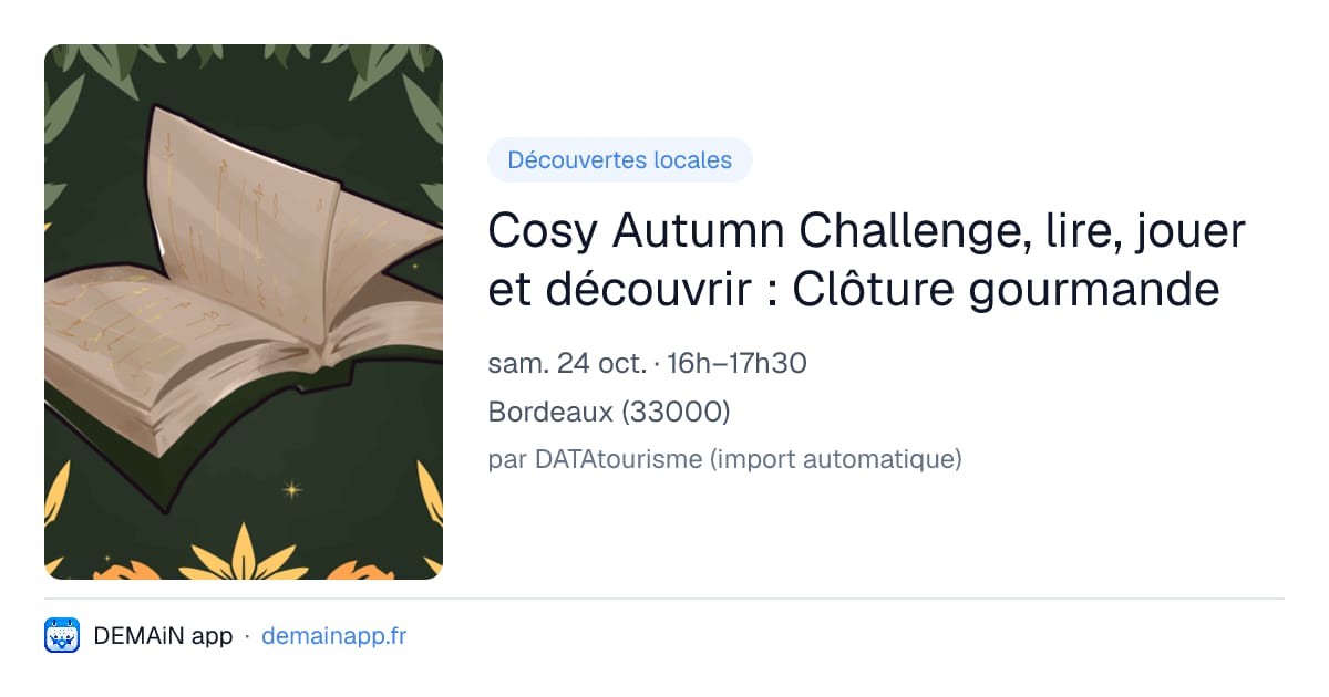 Cosy Autumn Challenge, lire, jouer et découvrir : Clôture gourmande — Bordeaux