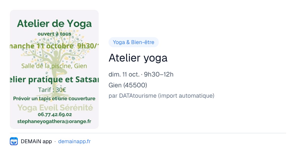 Atelier yoga — Gien