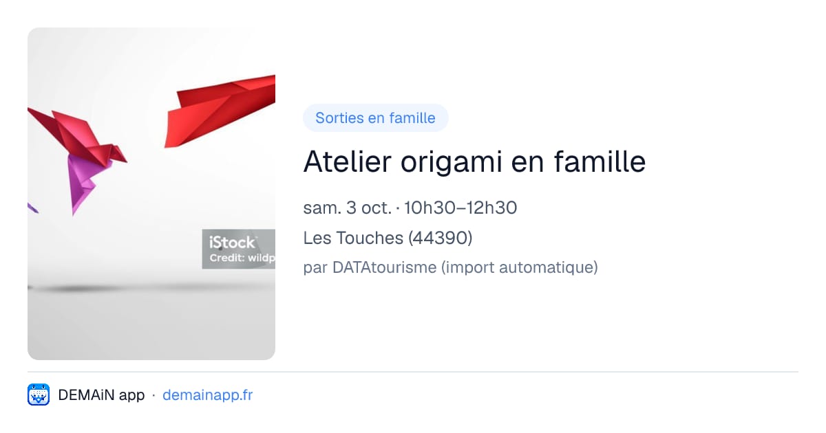 Atelier origami en famille — Les Touches