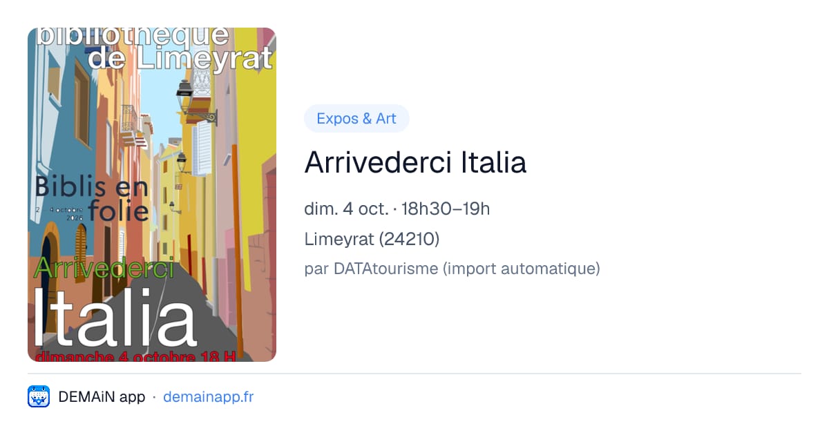 Arrivederci Italia — Limeyrat