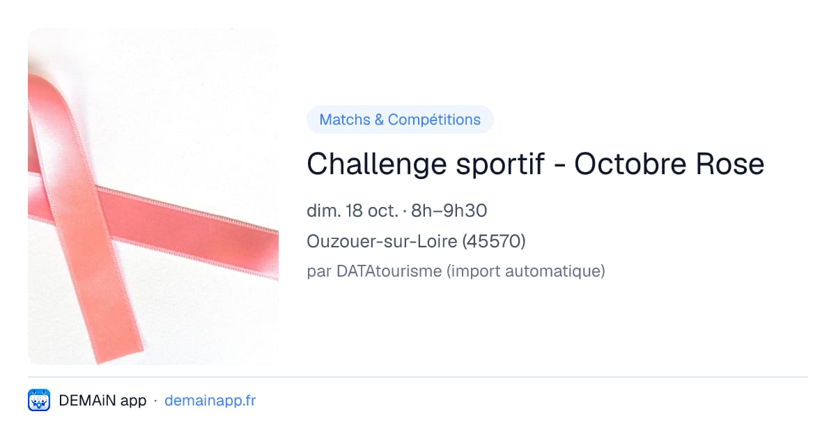 Challenge sportif - Octobre Rose — Ouzouer-sur-Loire
