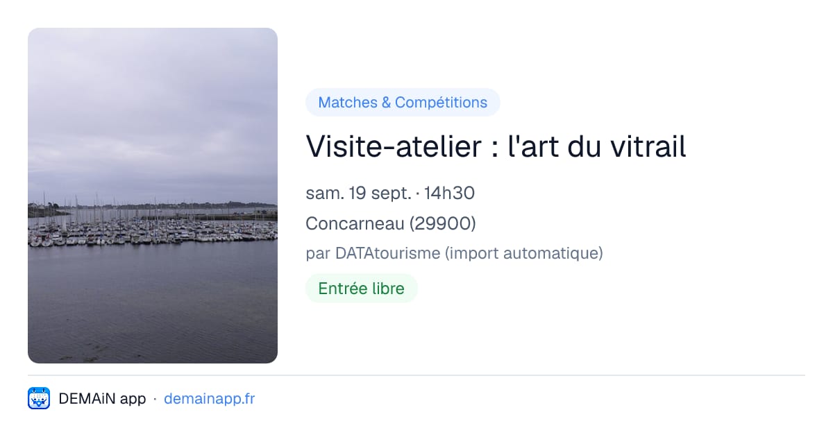 Visite-atelier : l'art du vitrail — Concarneau