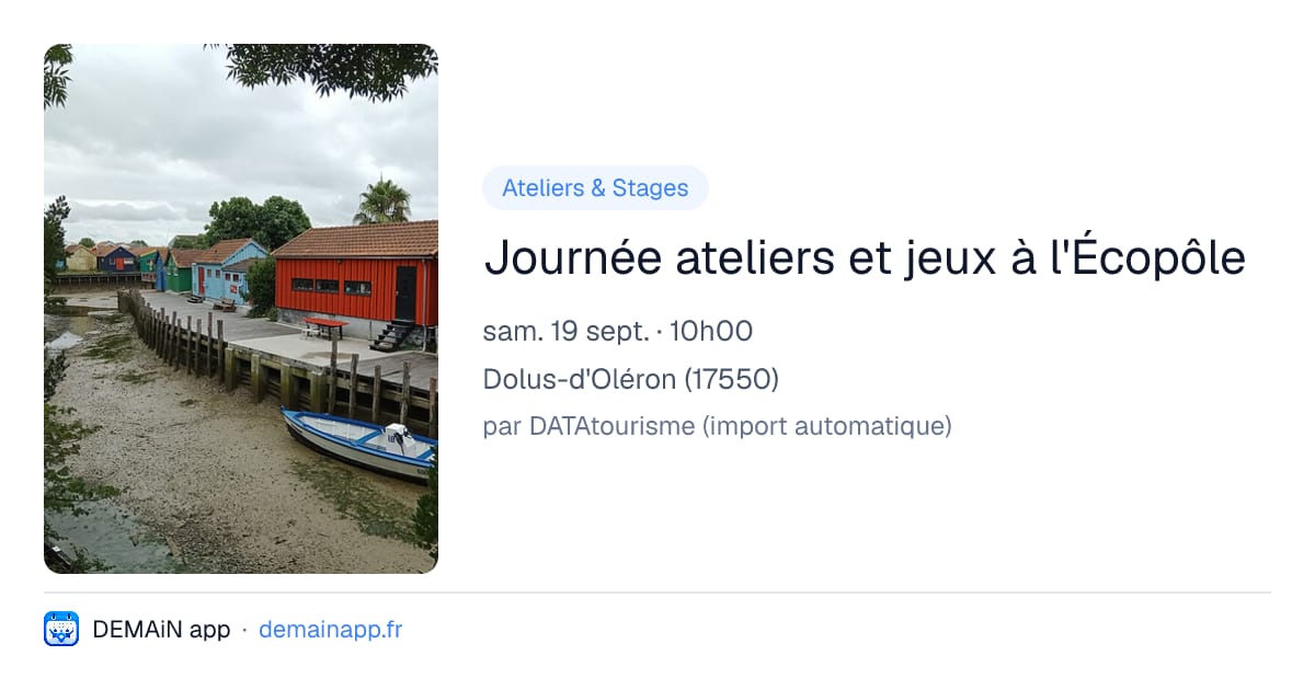 Journée ateliers et jeux à l'Écopôle — Dolus-d'Oléron