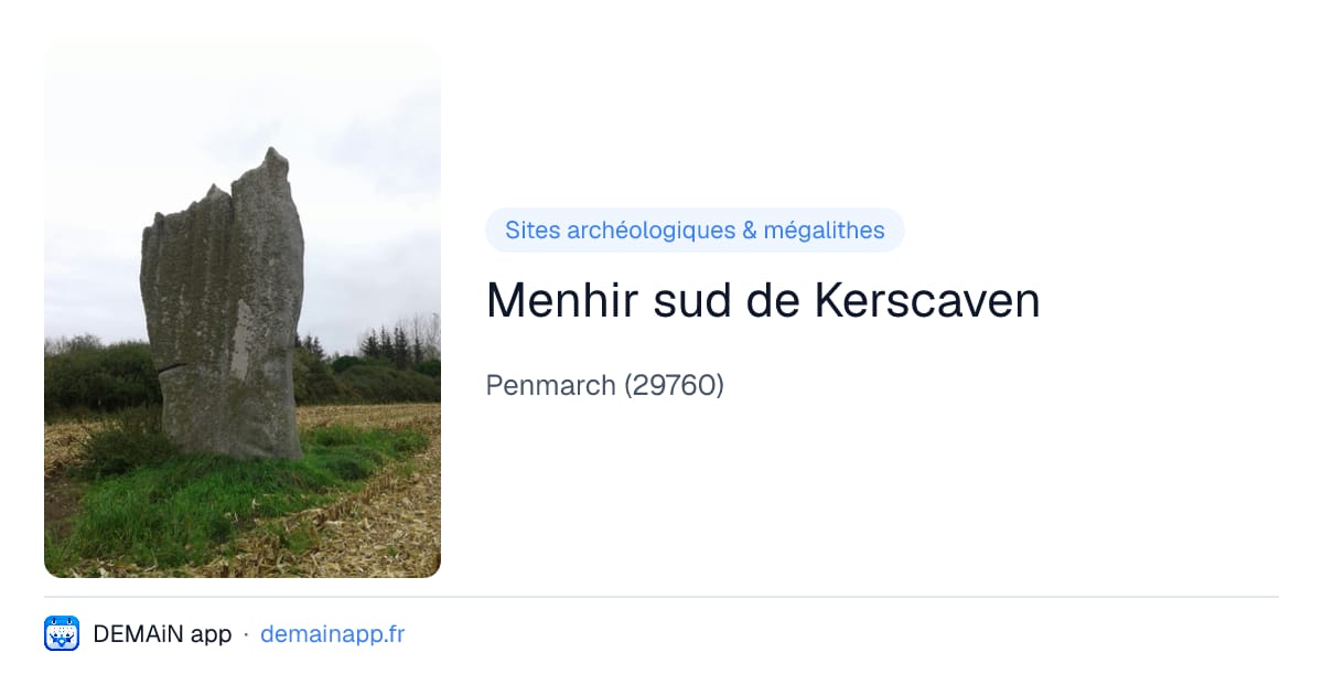 Menhir sud de Kerscaven — Penmarch
