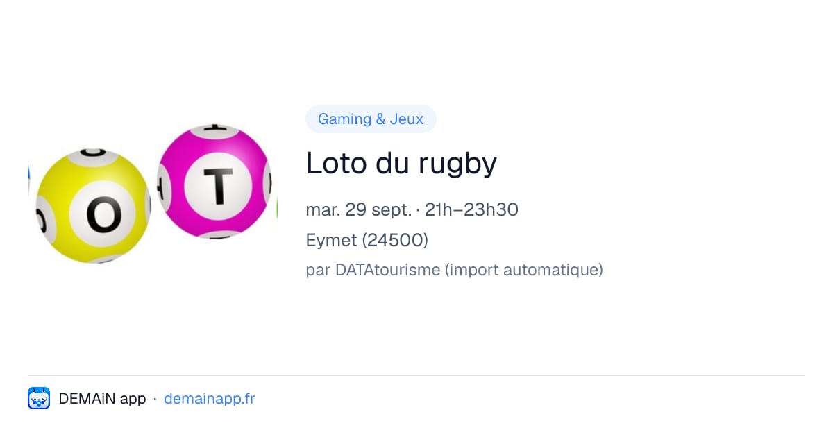 Loto du rugby — Eymet