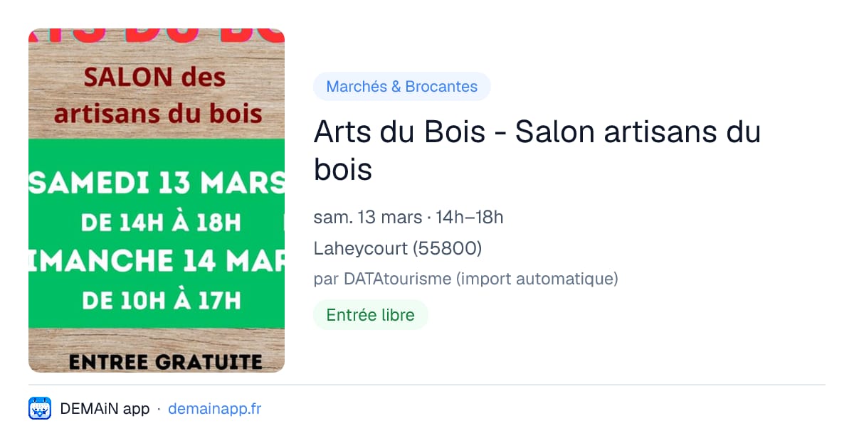 Arts du Bois - Salon artisans du bois — Laheycourt