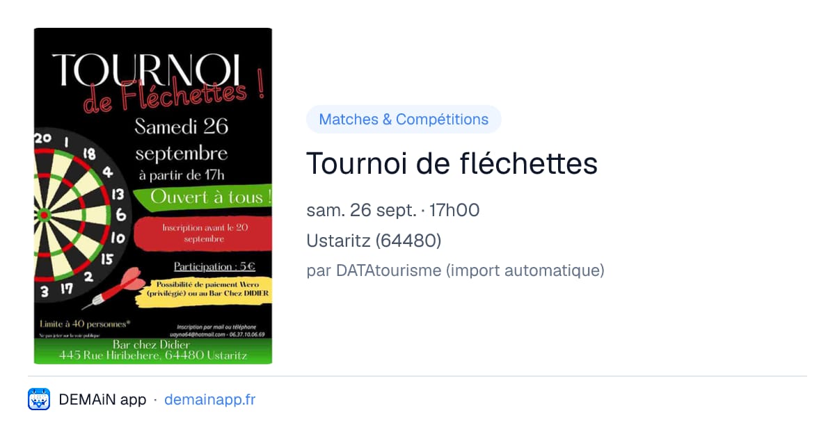 Tournoi de fléchettes — Ustaritz