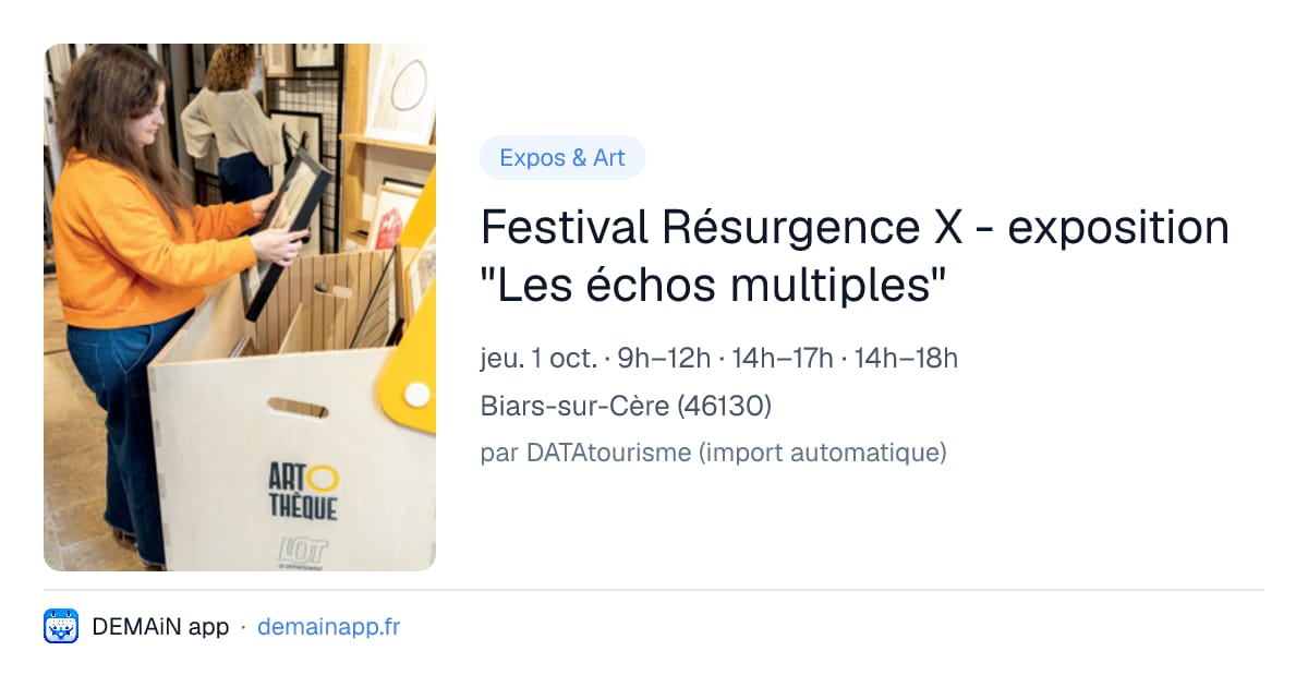 Festival Résurgence X - exposition "Les échos multiples" — Biars-sur-Cère
