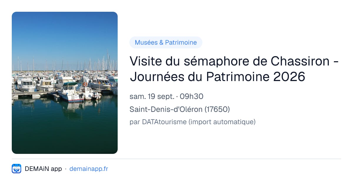 Visite du sémaphore de Chassiron - Journées du Patrimoine 2026 — Saint-Denis-d'Oléron