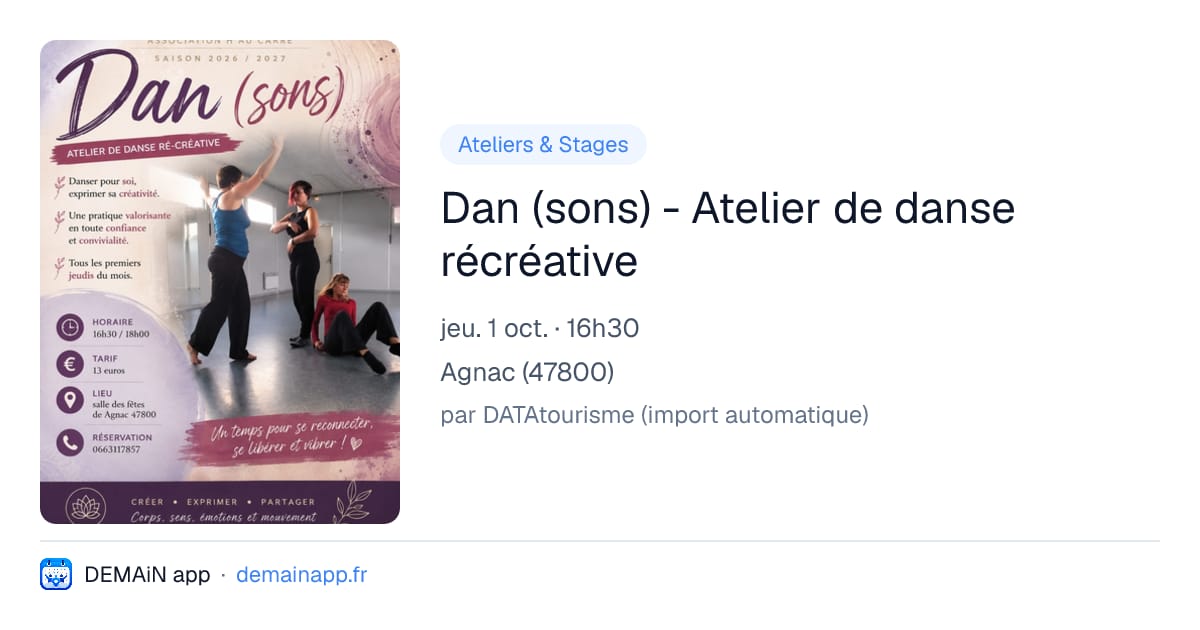 Dan (sons) - Atelier de danse récréative — Agnac