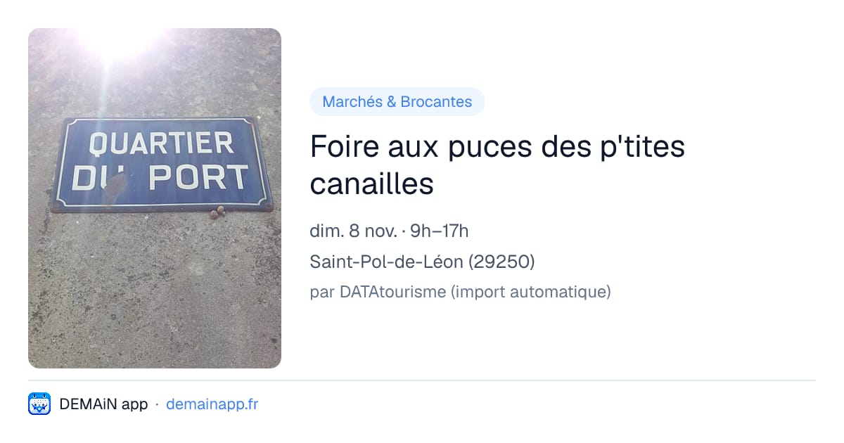 Foire aux puces des p'tites canailles — Saint-Pol-de-Léon