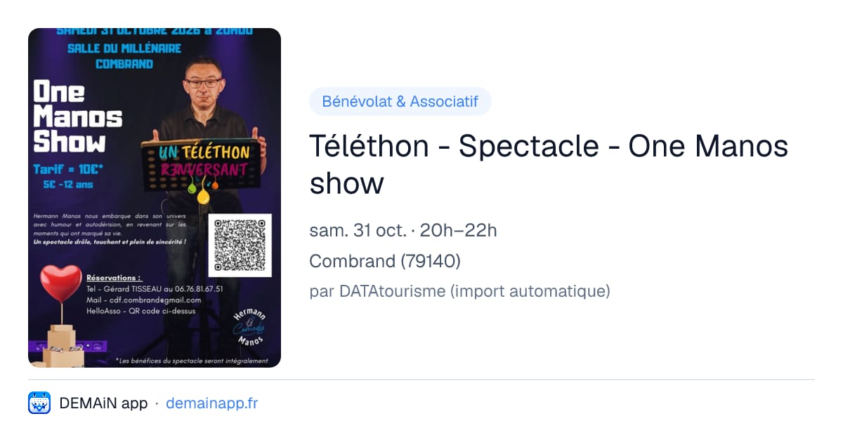 Téléthon - Spectacle - One Manos show — Combrand
