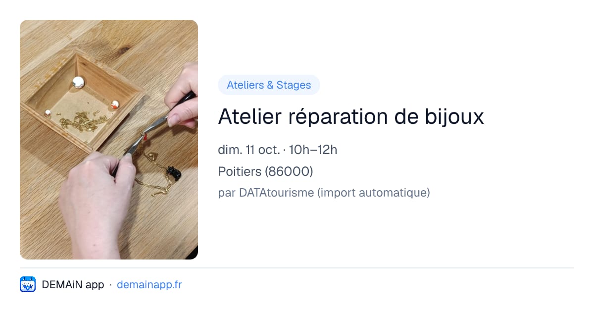 Atelier réparation de bijoux — Poitiers