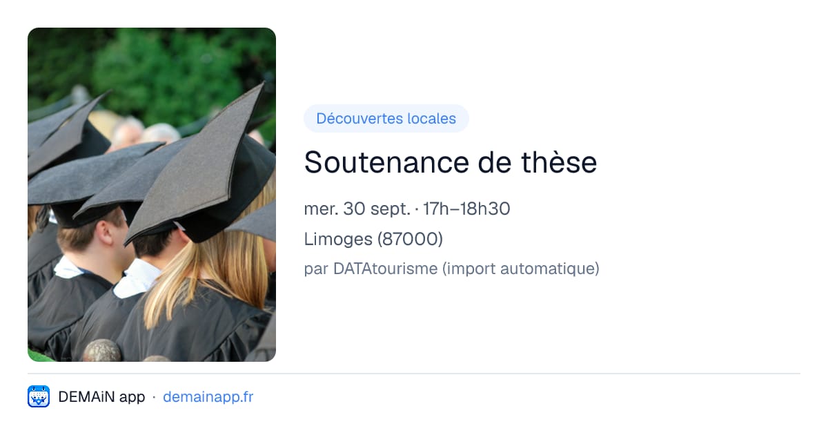 Soutenance de thèse — Limoges