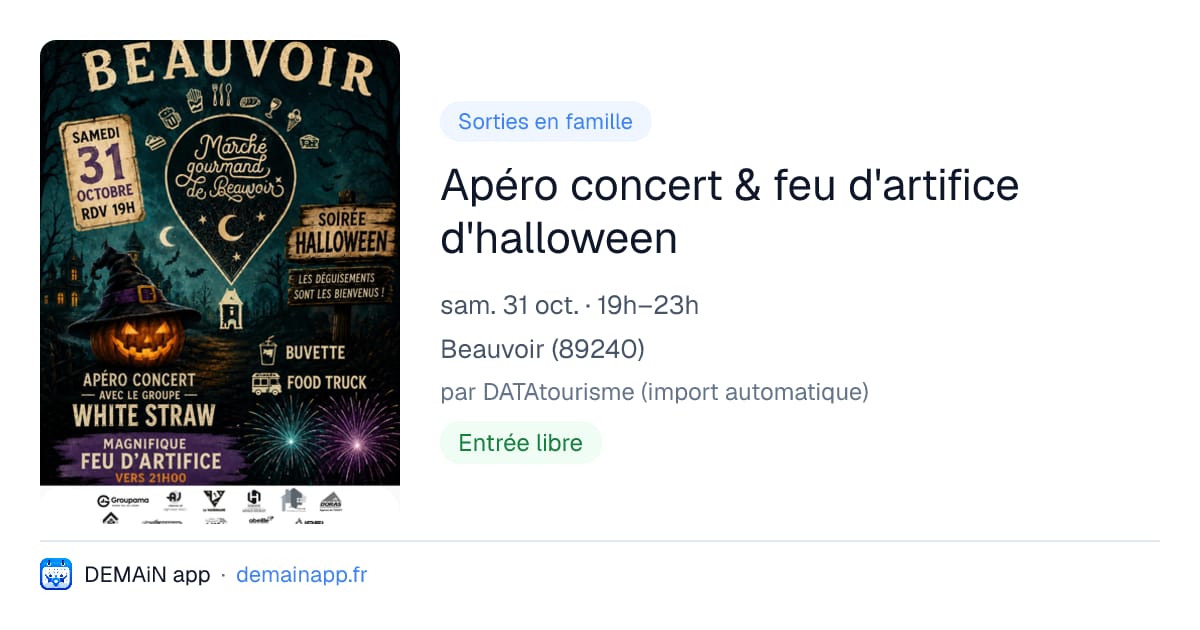 Apéro concert & feu d'artifice d'halloween — Beauvoir