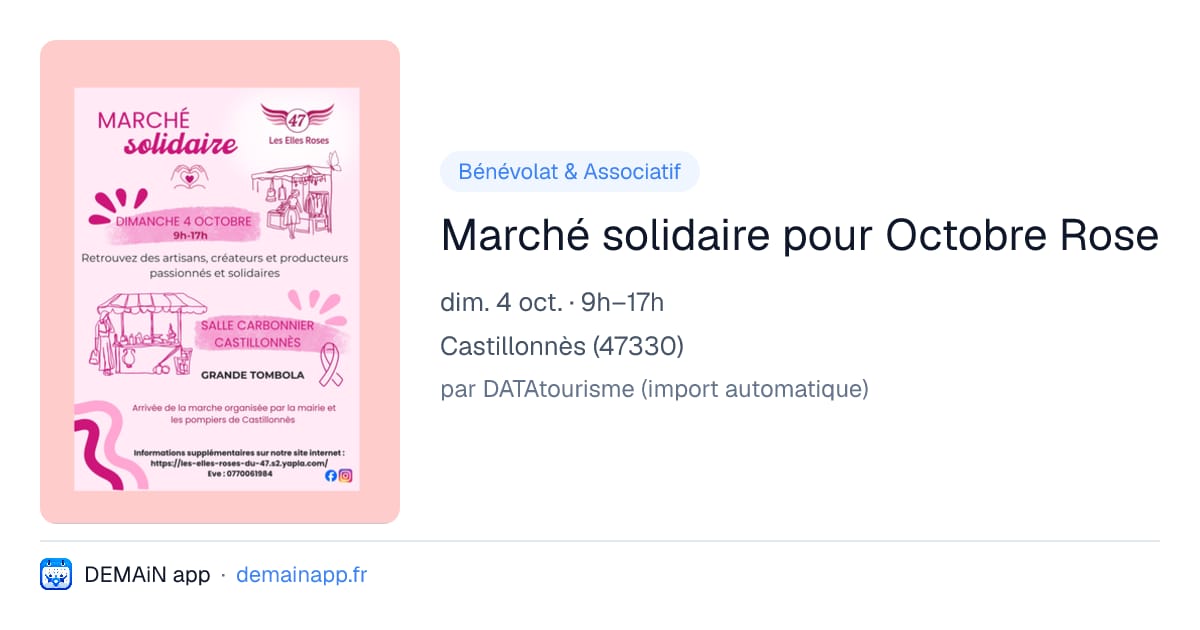 Marché solidaire pour Octobre Rose — Castillonnès