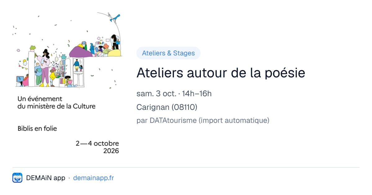 Ateliers autour de la poésie — Carignan