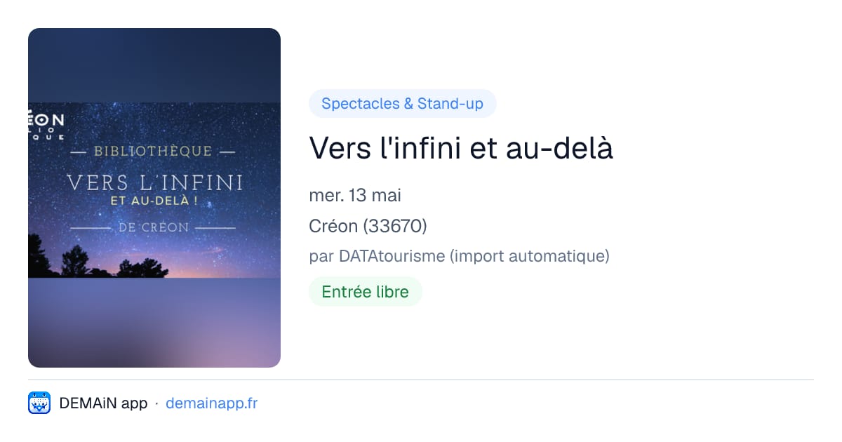 Vers l'infini et au-delà — Créon